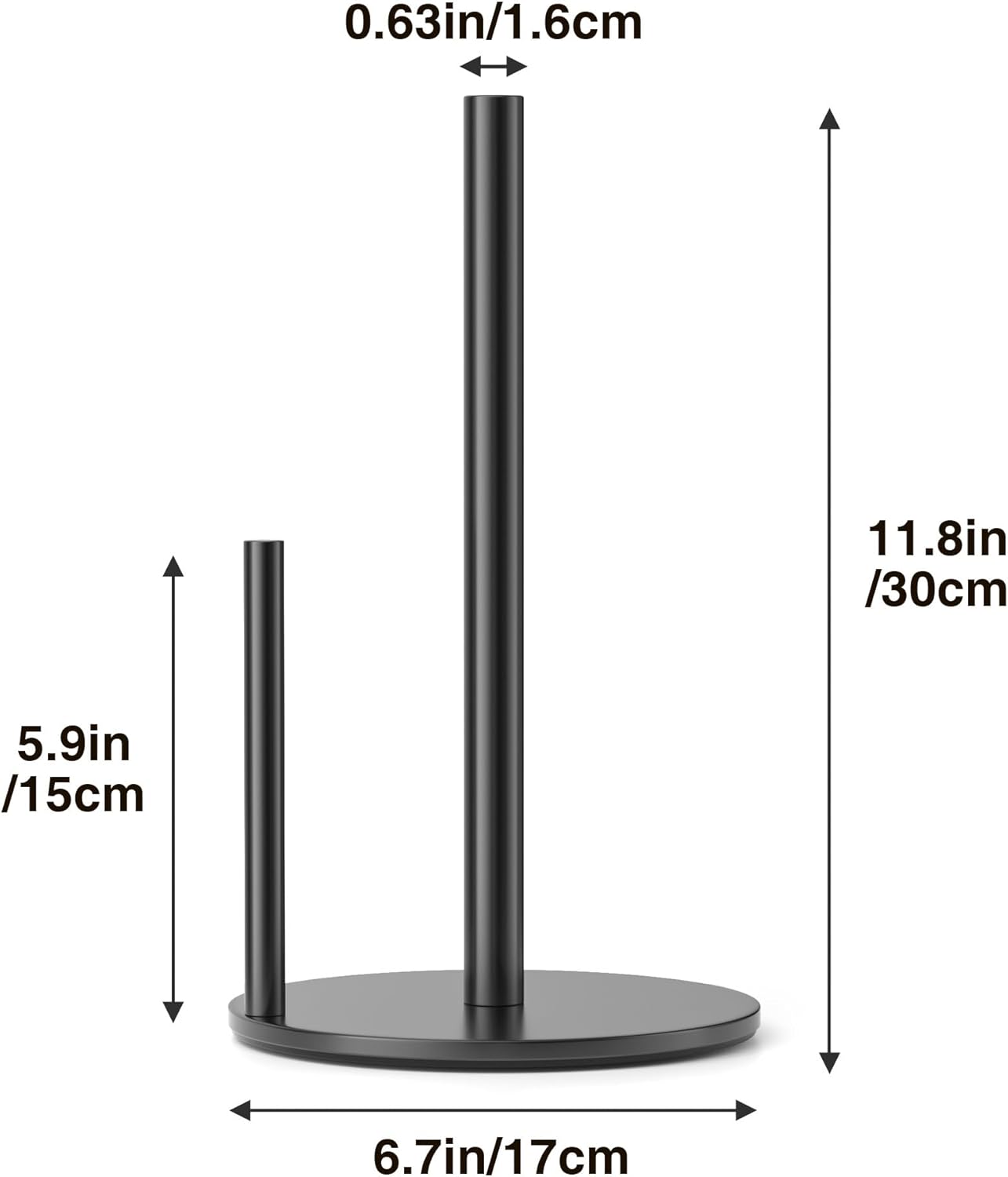 Paper towel holder, high quality stainless steel kitchen roll dispenser, countertop roll organizer with weighted base