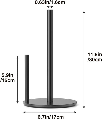 Paper towel holder, high quality stainless steel kitchen roll dispenser, countertop roll organizer with weighted base